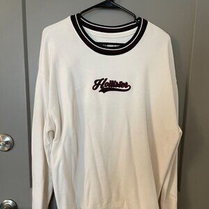 Hollister Men's Large Relaxed Fit White Crewneck